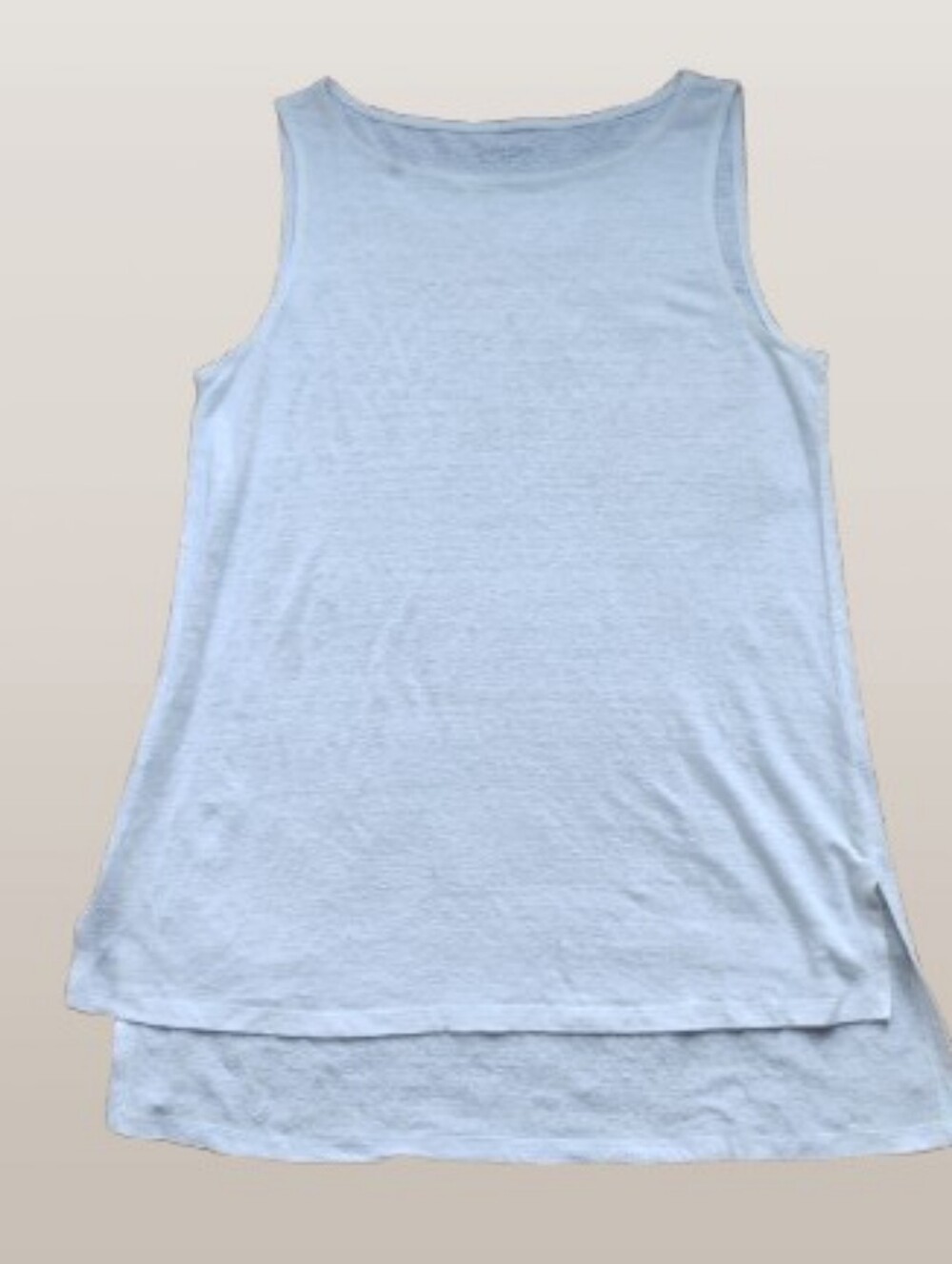 NWOT Eileen Fisher Organic Linen Jersey Long Tank Tunic Soft Blue S